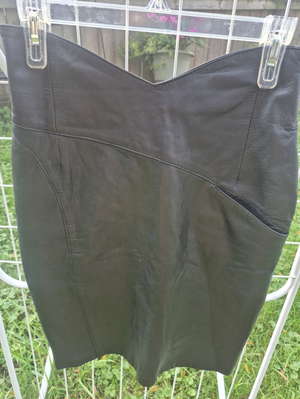Forenza Black Leather Pencil Skirt